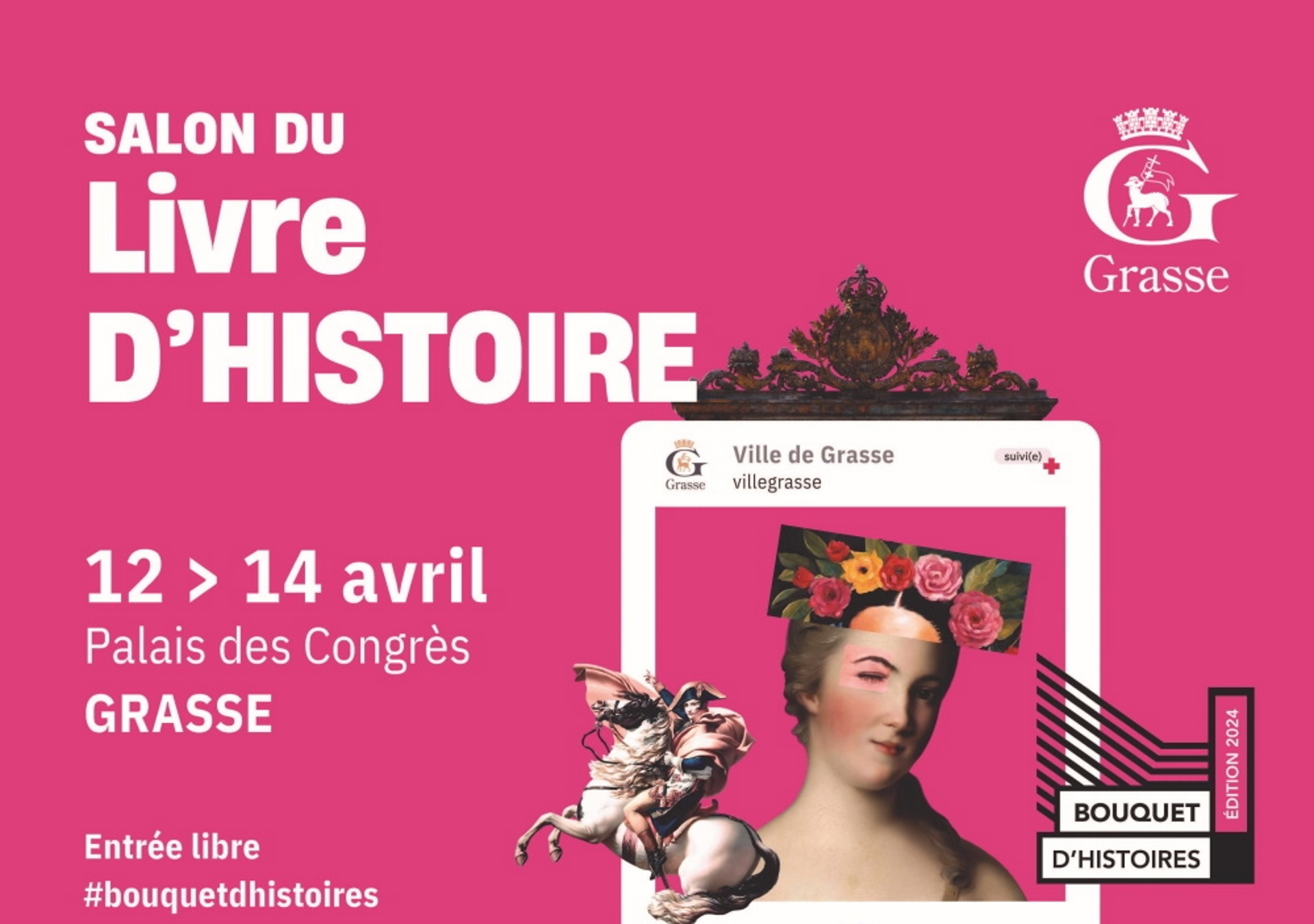 SALON DU LIVRE D'HISTOIRE DE GRASSE, LES 13 ET 14 AVRIL 2024
